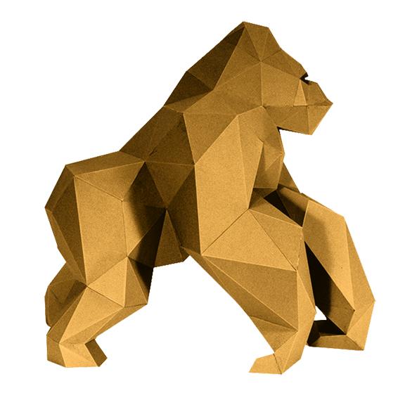 Gorilla 3D Model Table Decor - Gold Limited Edition