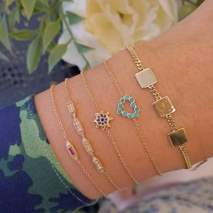 5 Piece Cute & Kitschy Pav'e Minimalist Bracelet Set