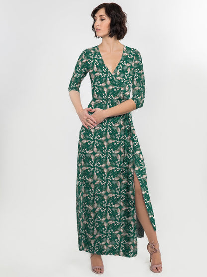 Elegance Redefined: 'Natalie' Full-Length Wrap Dress - Comfort & Style United