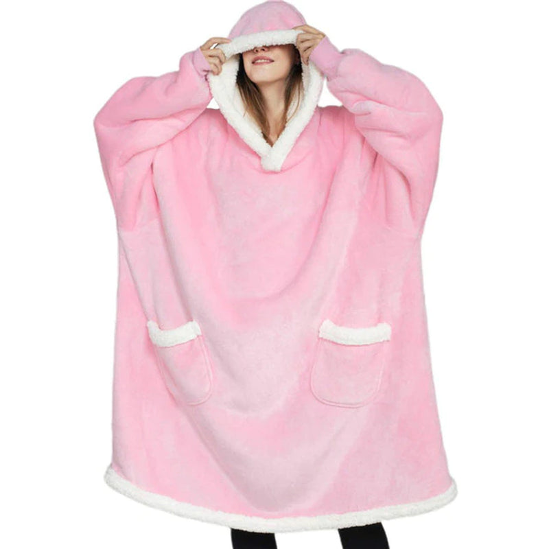 Oversized Hooded Sweater Blanket for Him & Her: Ultimate Winter Comfort | Stay Warm in Style with Oversized Fleece, Sleeves, and a Snuggly Large Pocket | Embrace Winter Comfort with Your Perfect TV Hoodie Robe!