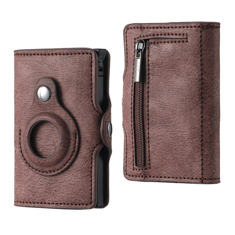 Premium Leather Wallet with Airtag Tracker Case