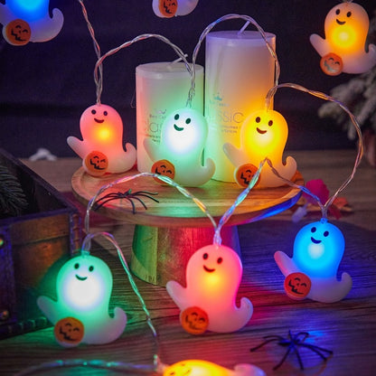Halloween Solar String Lights | Adorable Pumpkin and Ghost Faces | Garden, Bar, and Party Decorations