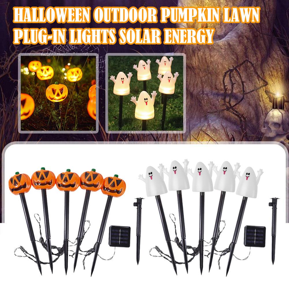 5pcs Solar Halloween Ghost Lights | Spooky Garden Horror Decor | Halloween Party Atmosphere