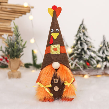 Thanksgiving Gnome Sweethearts | Handmade Scandinavian Mr. & Mrs. Turkey Gnomes | Adorable Fall Season Plush Decor