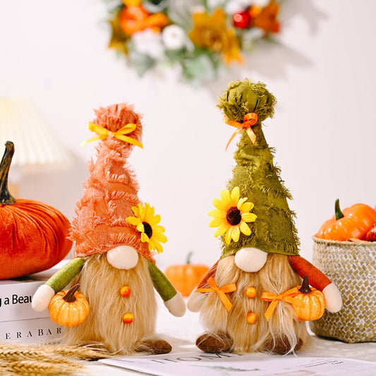 Charming Fall Harvest Gnome Doll | Adorable Home and Halloween Decorative Ornament | Whimsical Farmhouse Autumn Decoration