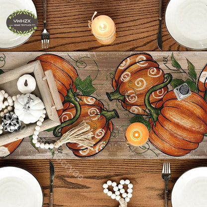 Thanksgiving Harvest of Gratitude Table Runner | 100% Linen | Fall Seasonal Decor for Home and Gatherings