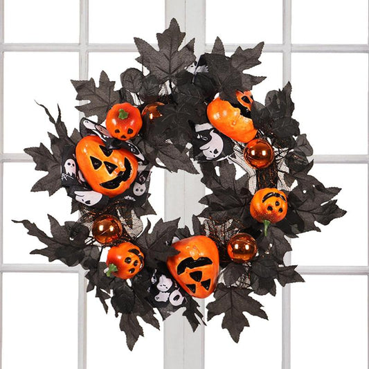 Enchanted Pumpkin Halloween Door Wreath | Seasonal Fall Decor for a Spooky Welcome