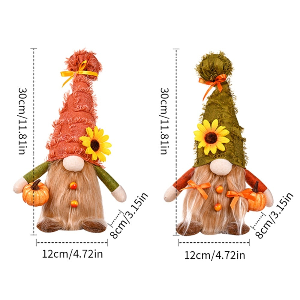 Charming Fall Harvest Gnome Doll | Adorable Home and Halloween Decorative Ornament | Whimsical Farmhouse Autumn Decoration
