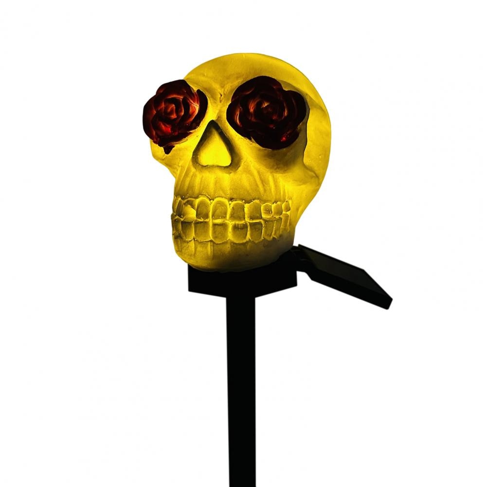 Halloween Solar Light Spooky Solar Skull Lawn Lights Waterproof Automatic Charging Easy to Install Halloween Party Decorations