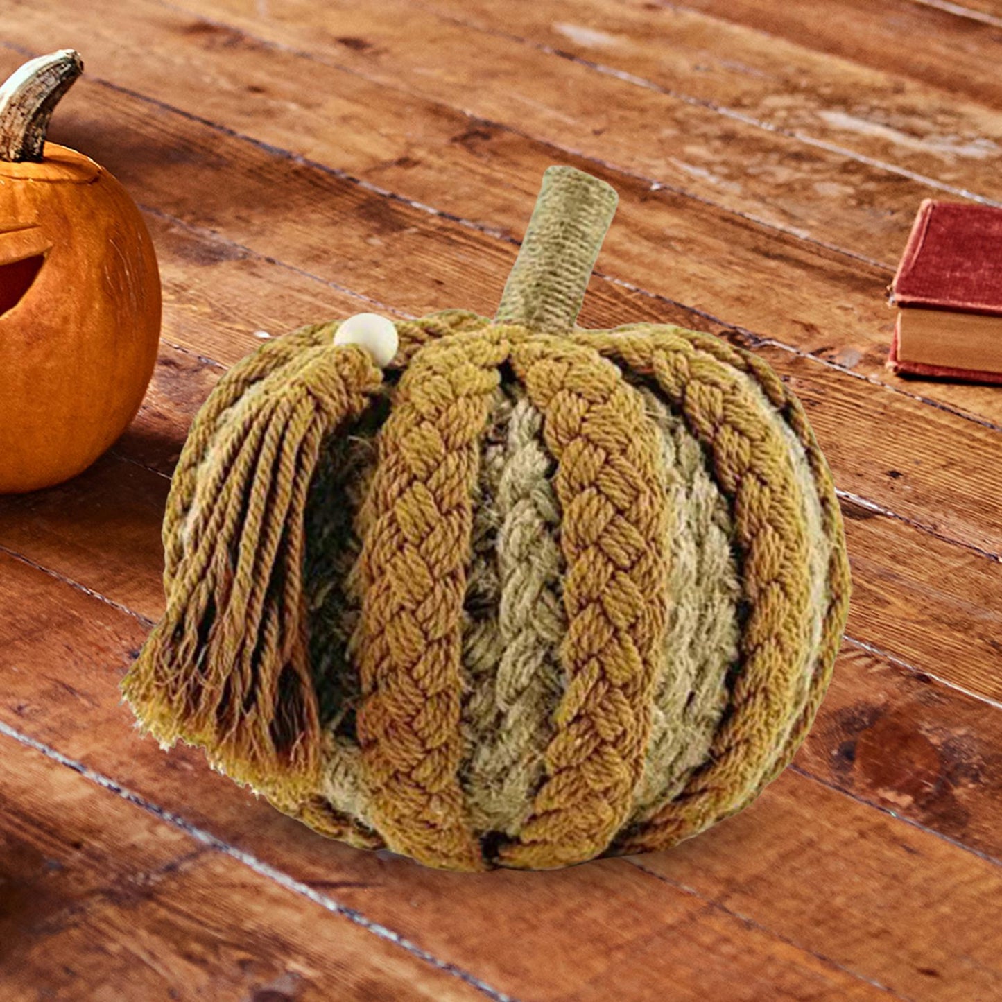 Rustic Harvest Cotton Pumpkins | Cozy Thanksgiving & Fall Home Decor | Handwoven Autumn Centerpieces