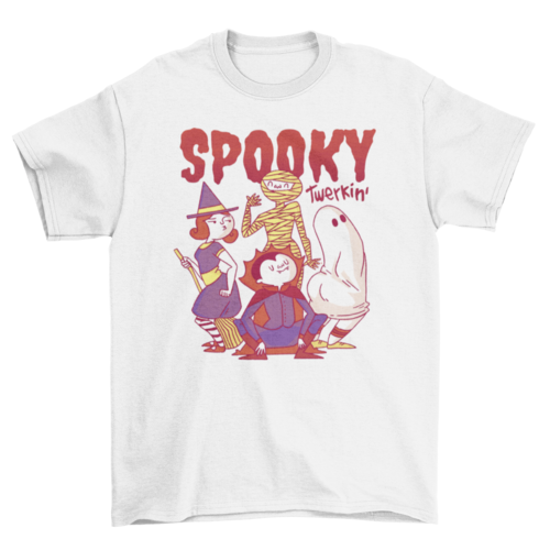 Spooky Holiday Cartoon Ghost Monsters Twerk Halloween Dance T-Shirt