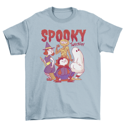 Spooky Holiday Cartoon Ghost Monsters Twerk Halloween Dance T-Shirt
