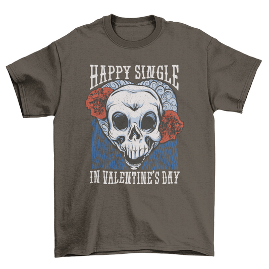 Rebel Skull Anti-Valentine's Tee - Embrace Singlehood with Style