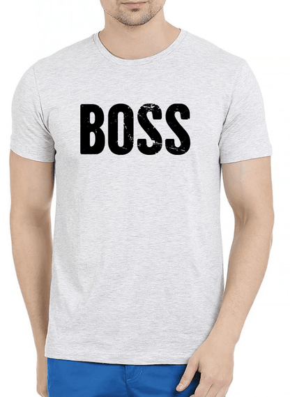 "Boss" Half Sleeves Melange Men's T-shirt