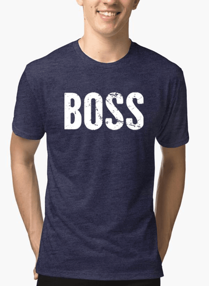 "Boss" Half Sleeves Melange Men's T-shirt