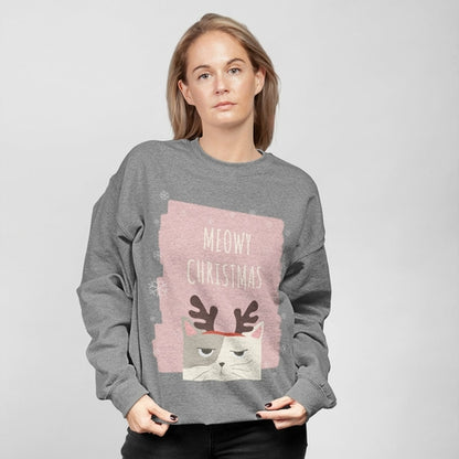 Womens "Meowy Christmas" Sweatshirt