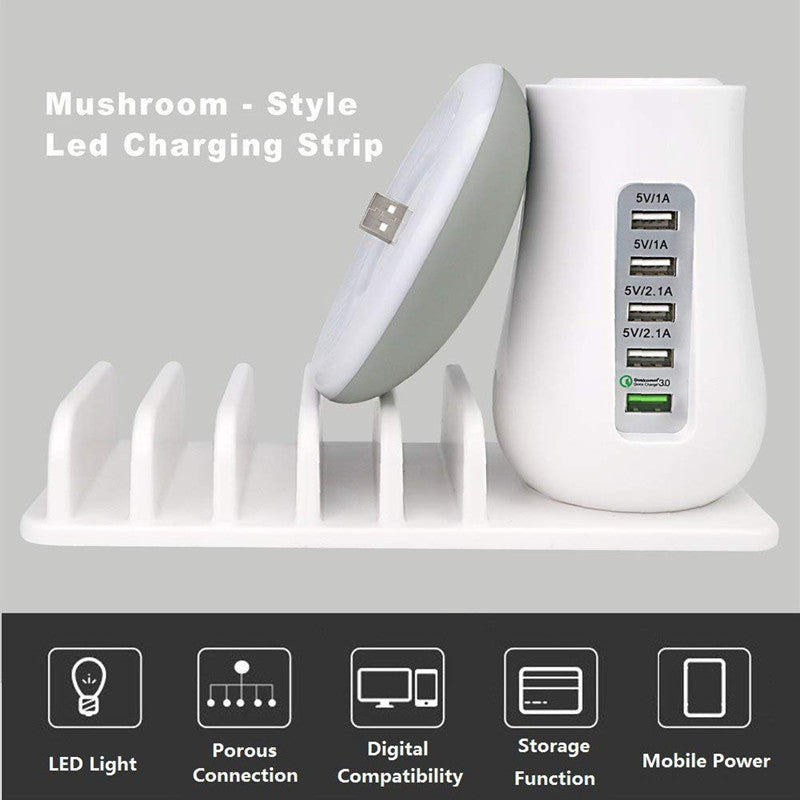 Mushroom Lamp LED Lamp Holder USB Charger