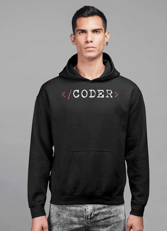 Geek Chic: 'Coder' Fleece Blend Hoodie for Tech Enthusiasts