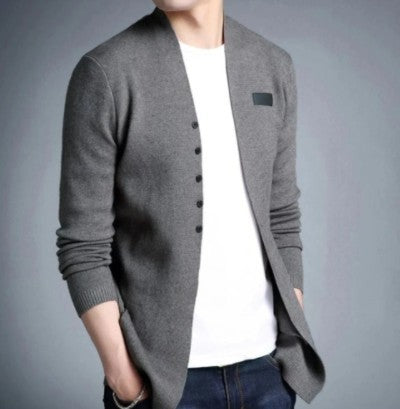 Mens Slim Fit Cardigan with Button Detail