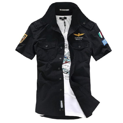 Men's Short Sleeve Military Style Shirt