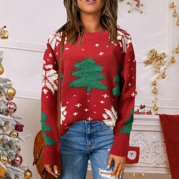 Festive Charm O-Neck Pullover Christmas Sweater