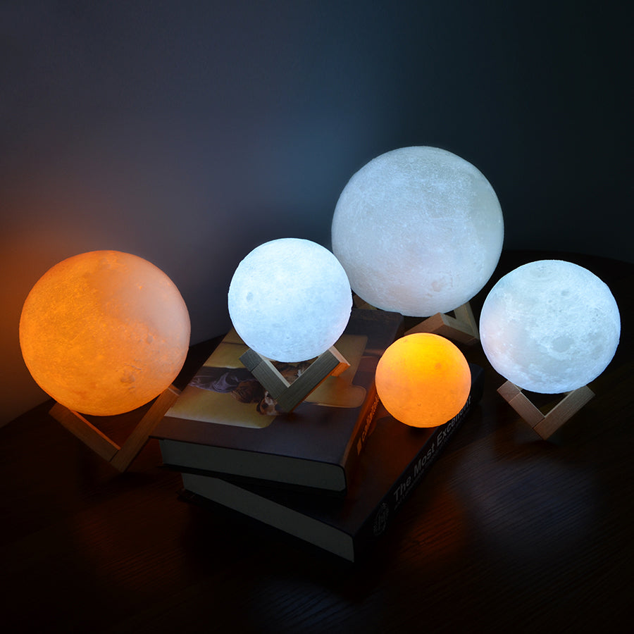 Touch Switch 3D Print Rechargeable Moon Lamp LED Night Light