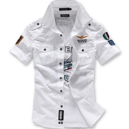 Men's Short Sleeve Military Style Shirt