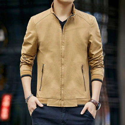Sleek and Modern: Men's Stand Collar Zip Jacket in Versatile Colors