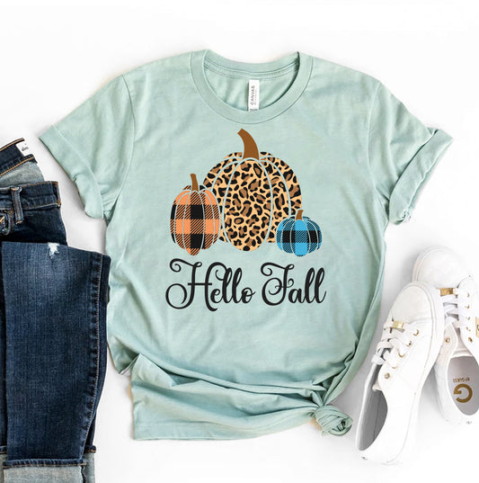 🍂 Hello Fall Premium Cotton T-Shirt 🍁
