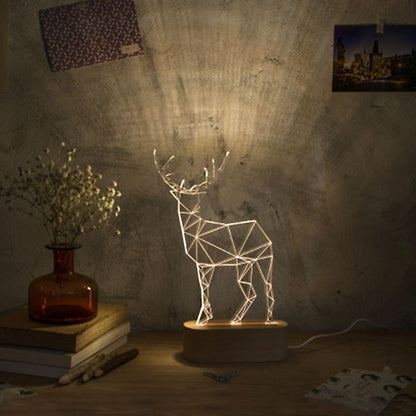 Transparent Fawn LED Light with 3D Line Pattern