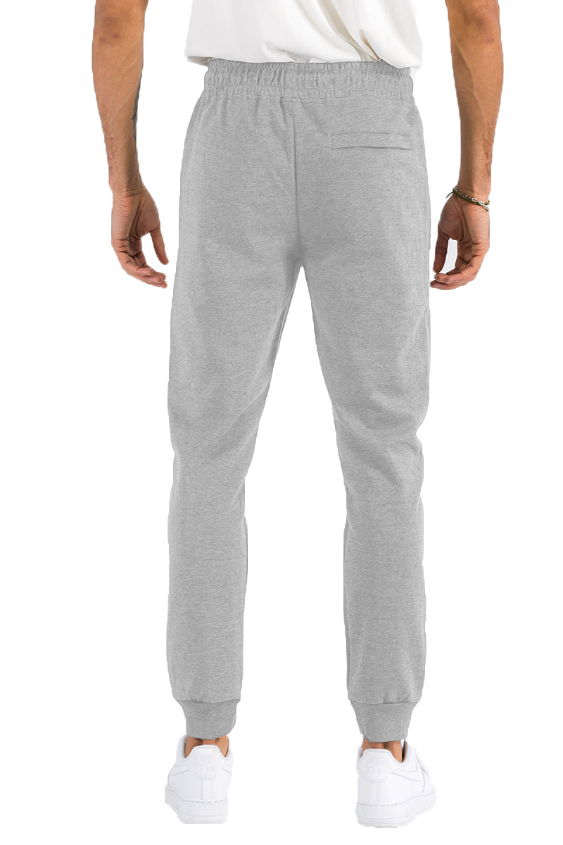 Heathered Comfort: Cotton-Poly Blend Sweatpants with Pockets