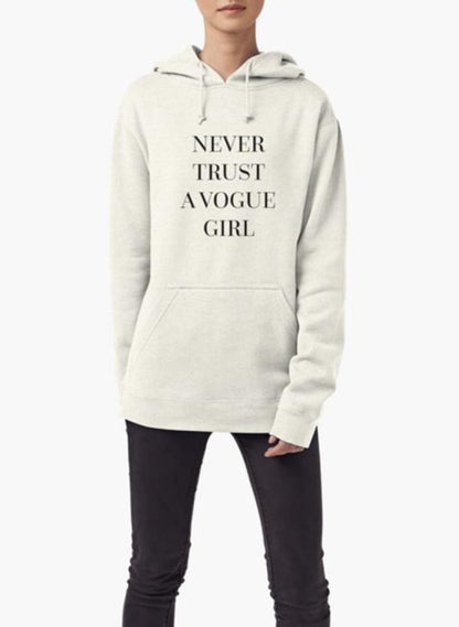 "Never Trust a Vogue Girl" WOMEN HOODIE GRAY