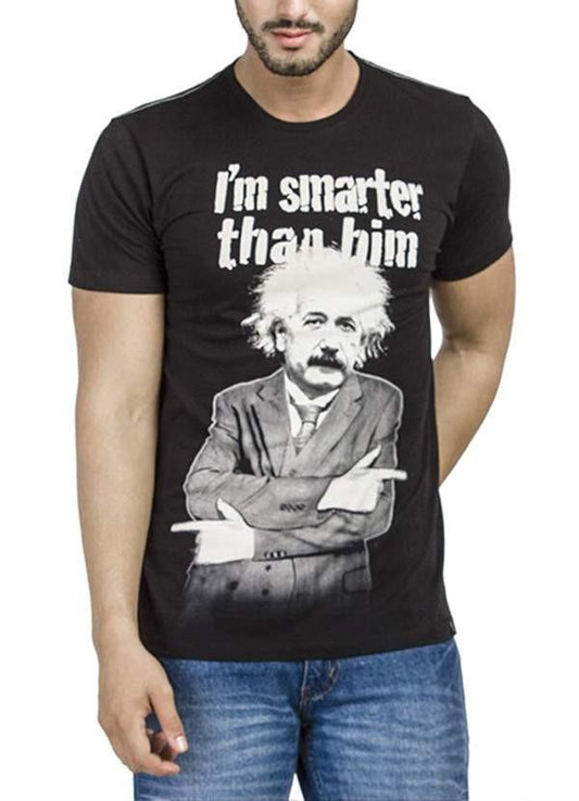 Einstein "I'm Smarter" Black Half Sleeve Men T-Shirt
