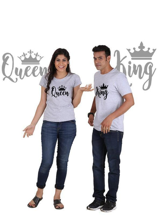 Royal Duo Tees: 'King & Queen Crown' Matching T-Shirts
