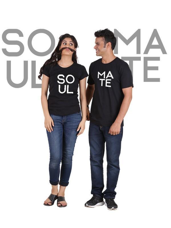 Timeless Love: "Soulmate Classic Couple's T-Shirt Black