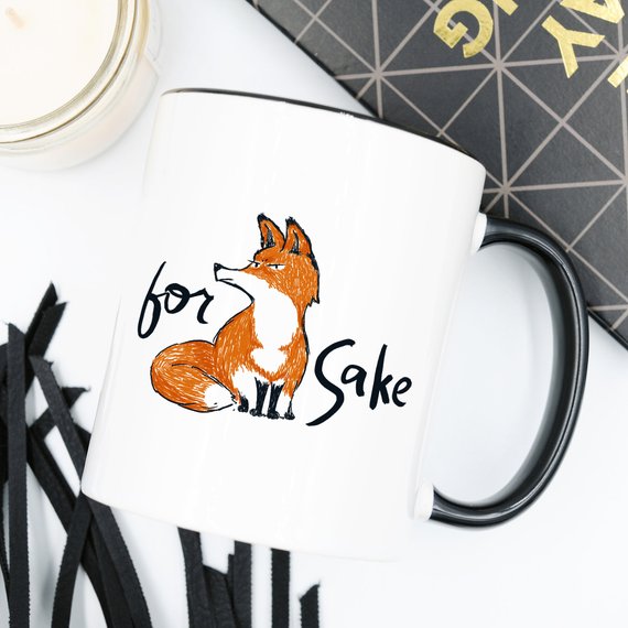"For Fox Sake" - Ceramic Coffee Mug - Coffee
