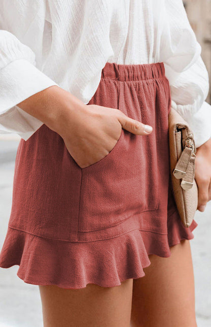 Women's Elegant Cotton Lace-Trim Shorts - Casual & Stylish