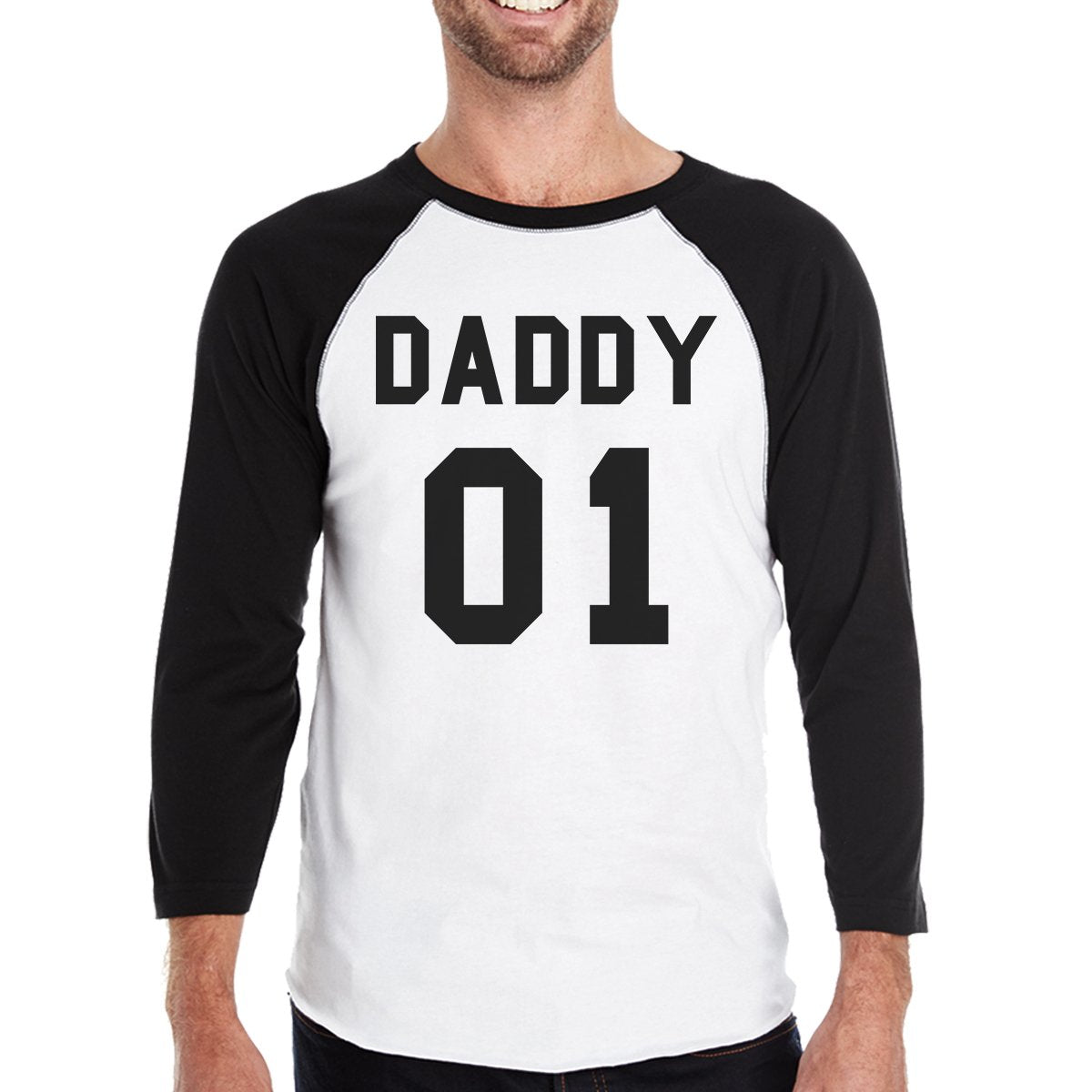 "Daddy 01" Men's Black Baseball Shirt