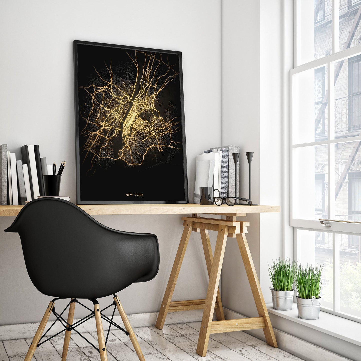 NEW YORK NY CITY MAP Contemporary Wall Poster