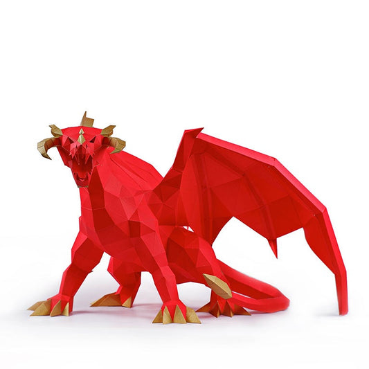 Red Dragon 3D Model Table Decor