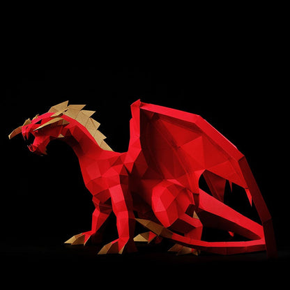 Red Dragon 3D Model Table Decor