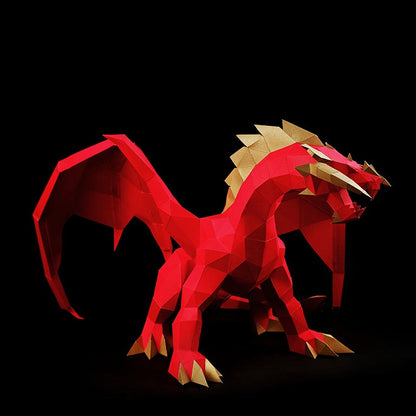 Red Dragon 3D Model Table Decor