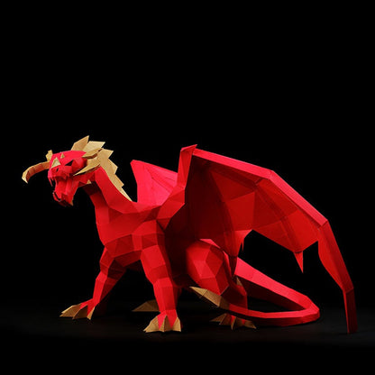 Red Dragon 3D Model Table Decor