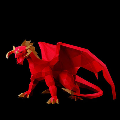 Red Dragon 3D Model Table Decor