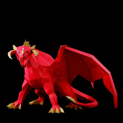 Red Dragon 3D Model Table Decor