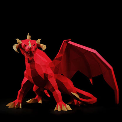 Red Dragon 3D Model Table Decor