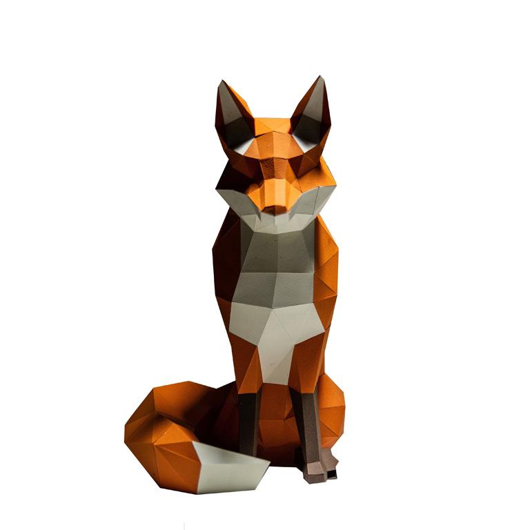 Black Fox Sitting 3D Model - Limited Edition