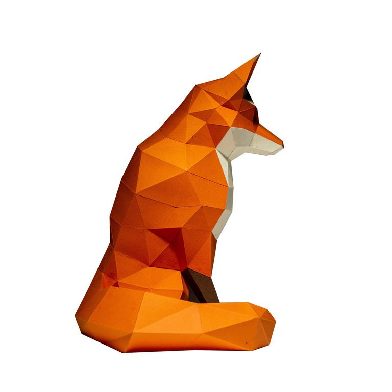 Black Fox Sitting 3D Model - Limited Edition