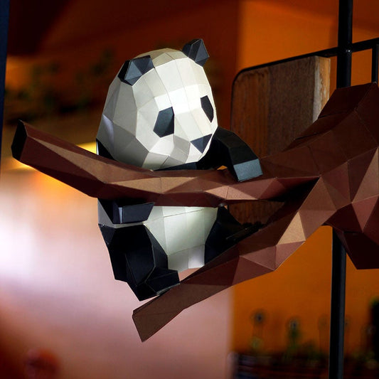 Cute Panda 3D Model Paper Wall Art