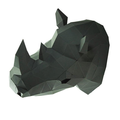 Rhino Head 3D Wall Art - Paper Model